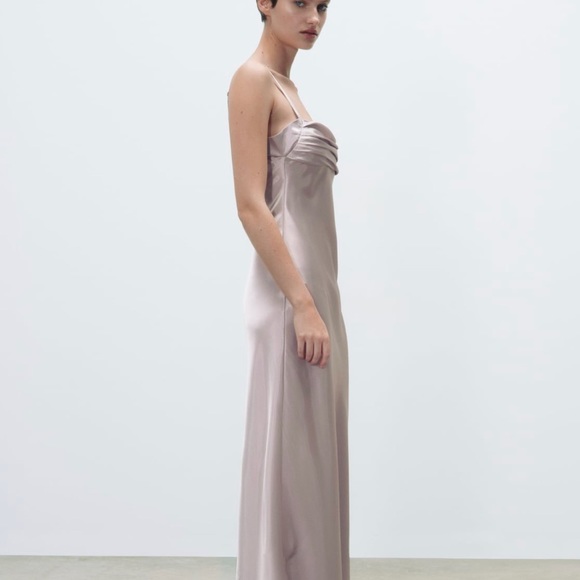 ZARA NWT SATIN SLIP DRESS XL - Picture 2 of 9